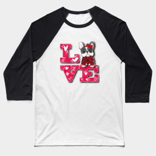 Cute Frenchie Puppy Girl Love Valentines Day Gift Baseball T-Shirt